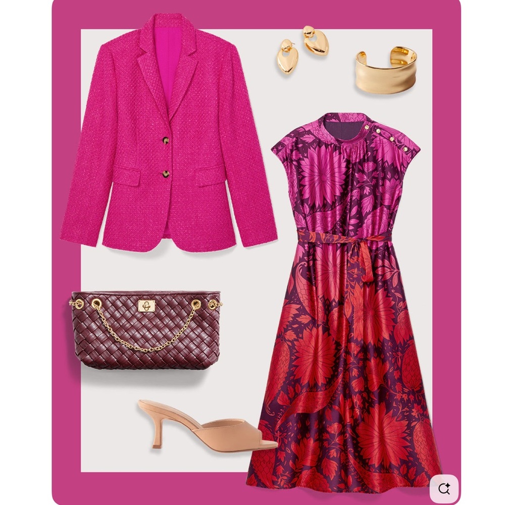 Ann Taylor Fuchsia and Red Floral Midi Dress - Picture 6 of 6